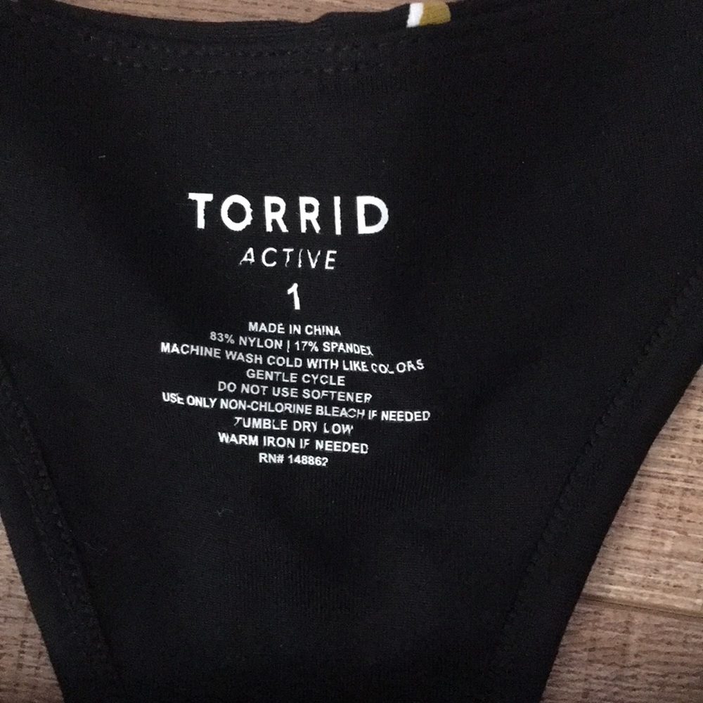 Torriti active sports bra front zipper black with lightning - Picture 4 of 6